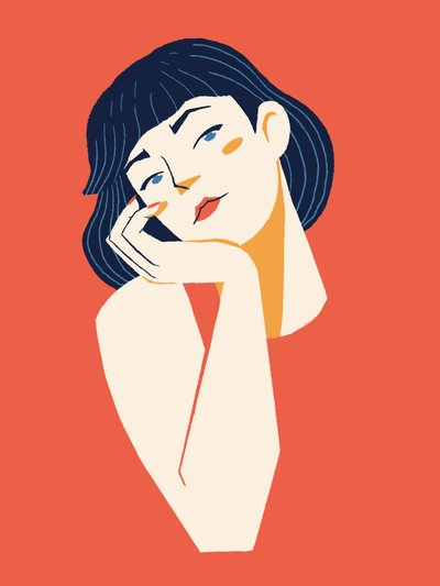 Pensive Woman Portrait by Monika Gregulska