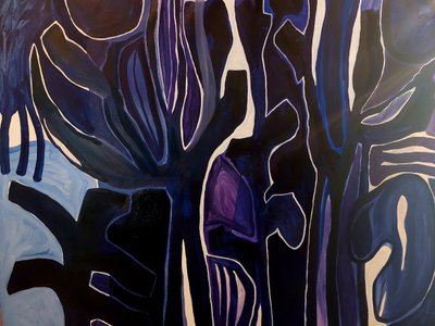 Abstract Deep Blues by Monika Riethmueller