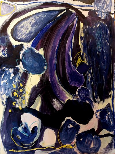 Deep Blue Abstraction by Monika Riethmueller
