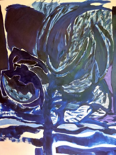 Deep Blue Swimmer by Monika Riethmueller