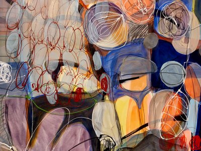Dynamic Colorful Abstract by Monika Riethmueller