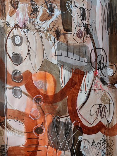 Warm Abstract Shapes by Monika Riethmueller