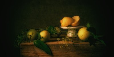 Moody Lemon Still Life by Monique van Velzen