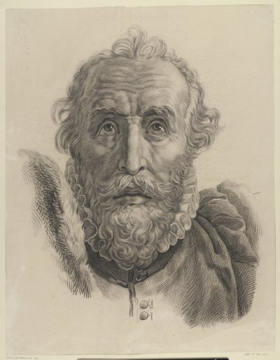 Head of a Bearded Man, Front View by Monogrammist AC