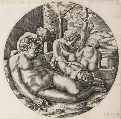 Bacchus and Putti by Monogrammist B