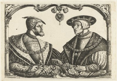 Charles V and Ferdinand I by Monogrammist CB met boom (attributed to)