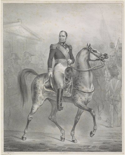 Equestrian Portrait of William I Frederick, King of the Netherlands by Monogrammist CM (Nederland)