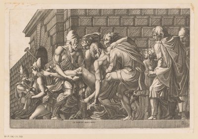 Wounded Hector Carried Back Along the Walls of Troy by Monogrammist FG