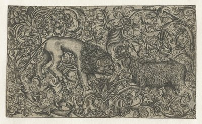 Ornament with Lion and Ram by Monogrammist HW