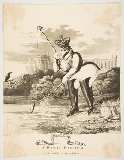A King Fisher on the Banks of the Thames by Monogrammist JVS