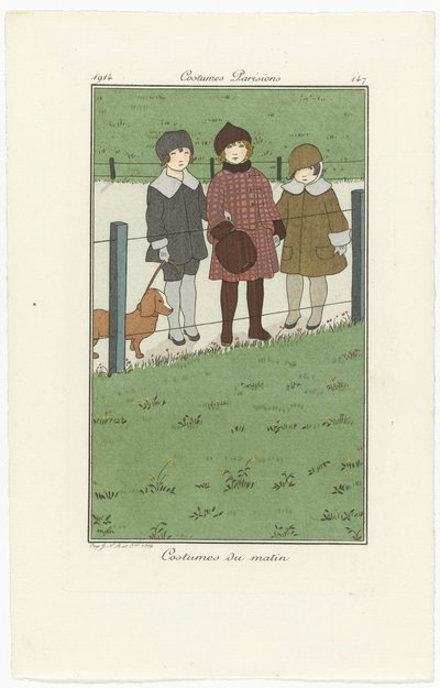 Journal des Dames et des Modes, Costumes Parisiens, 1914, No. 147: Morning Costumes by Monogrammist MFN