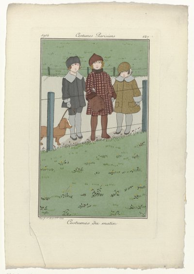 Journal des Dames et des Modes, Costumes Parisiens, 1914, No. 147: Morning Costumes by Monogrammist MFN