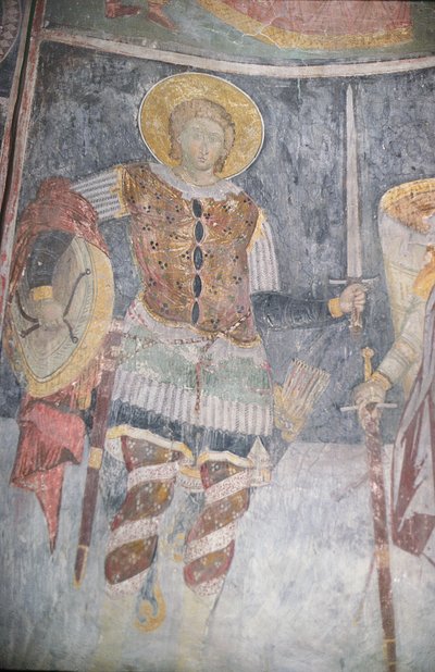 Fresco of St. Procopius in the church, 1413-17 by Morava School
