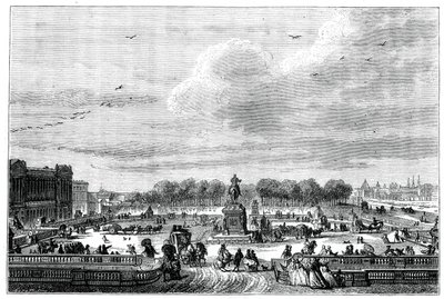 The gardens of a French palace of King Louis XV by Moreau