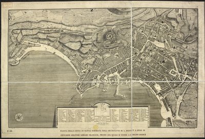Map of Naples, Pianta della citta di Napoli ... M.L. Jolivet ... belin. [sic] et sclp. 1755 by Morise Lewes Jolivet