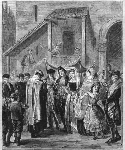 Jewish wedding in Germany in 1869 by Moritz Daniel Oppenheim