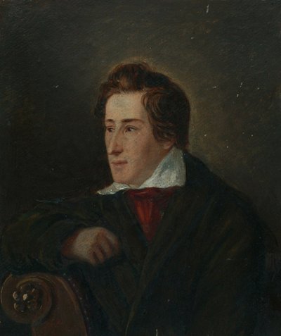 Portrait of the Poet Heinrich Heine 1797-1856 by Moritz Daniel Oppenheim