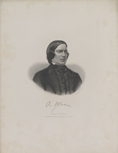 Portrait of the Composer Robert Schumann 1810-1856, c. 1840 by Moritz Laemmel