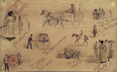 Viennese Types 1883 (Sketches from the Ringstrasse) by Moritz Ledeli