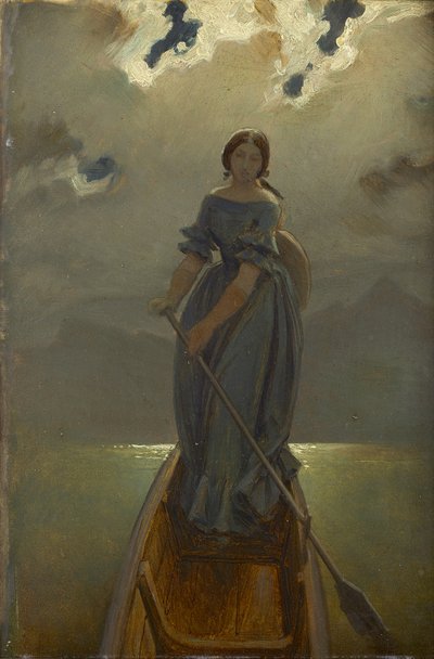 The Boatwoman (Baroness Marie Spaun at Lake Gmunden) by Moritz Ludwig von Schwind