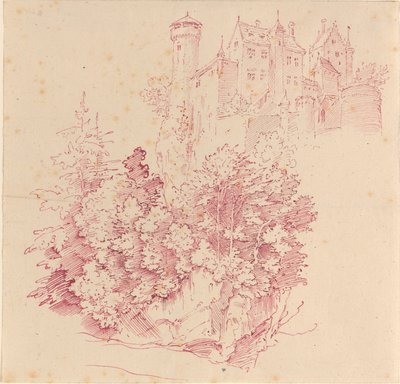 Fortified Castle on a High Cliff by Moritz Ludwig von Schwind