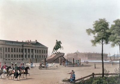 View of the Place of Peter the Great and the Senate House at St. Petersburg, illustration for May from 