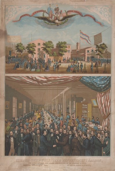Cooper Shop Volunteer Refreshment Saloon - The First Opened for Union Volunteers in the United States, c.1862 by Morris H. Traubel