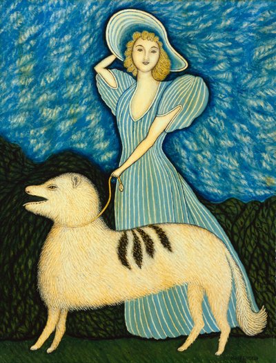 Girl with Dog by Morris Hirshfield