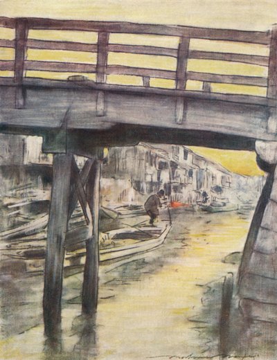 A Canal in Osaka by Mortimer L Menpes