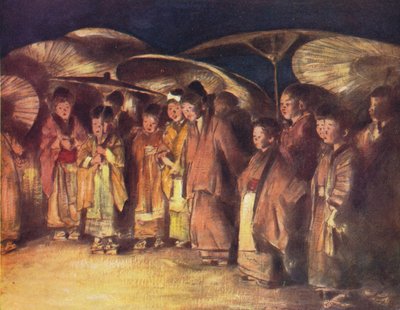 A Street Scene, Kioto by Mortimer L Menpes