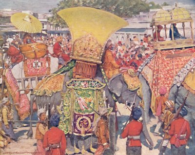 Burmese Elephants at the State Entry by Mortimer L Menpes