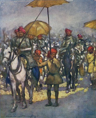 The Shan Chiefs Retainers at the Native Review by Mortimer L Menpes