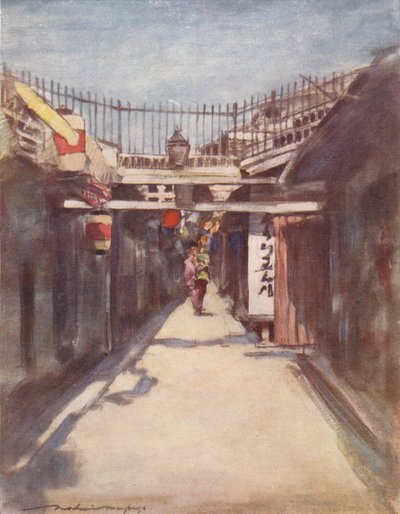 The Street with the Gallery by Mortimer L Menpes