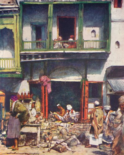 A Busy Bazaar in Delhi by Mortimer Ludington Menpes