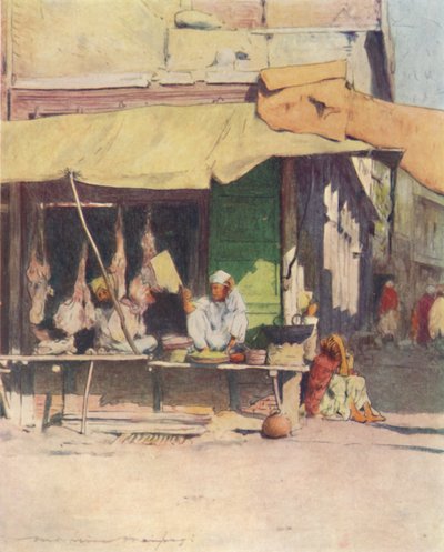 A Meat Shop in Peshawur by Mortimer Ludington Menpes