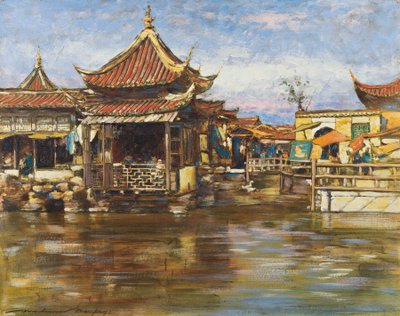 A Tea House, Shanghai, c.1909 by Mortimer Ludington Menpes