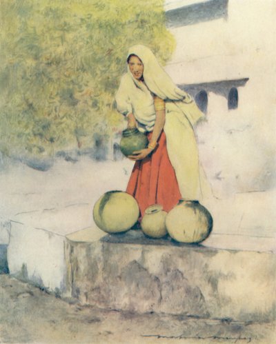 A Woman at the Well, Jeypore by Mortimer Ludington Menpes