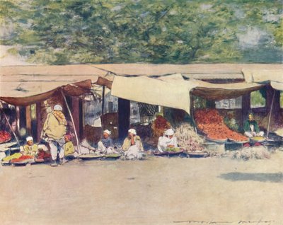 Market Day in Peshawur by Mortimer Ludington Menpes