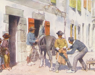 Outside the Smithy, Pont-Aven by Mortimer Ludington Menpes