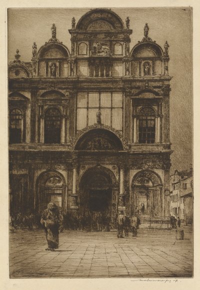 Façade of the Scuola di San Marco, Venice by Mortimer Menpes
