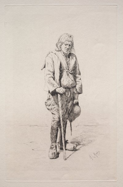 Man with Walking Stick by Mortimer Menpes