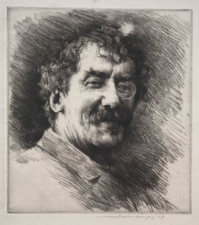 Portrait of Whistler with the White Lock by Mortimer Menpes