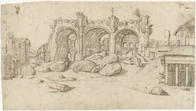 Ruins of the Basilica of Maxentius and Constantine, Rome by Moses Ter Borch