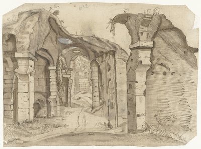 Path Through the Colosseum, Rome by Moses ter Borch (manner of)