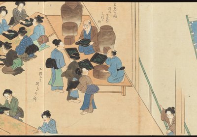 Illustrations of Uji Tea Production by Motonari Sait?