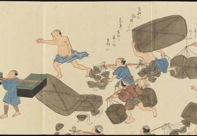 Illustrations of Uji Tea Production by Motonari Sait?