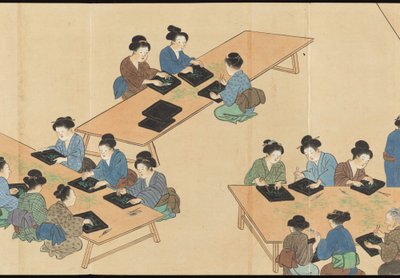 Illustrations of Uji Tea Production by Motonari Sait?
