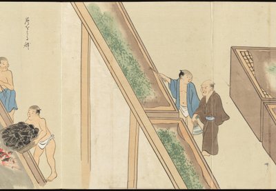 Illustrations of Uji Tea Production by Motonari Sait?