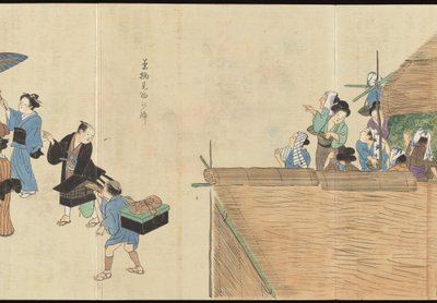Illustrations of Uji Tea Production by Motonari Sait?