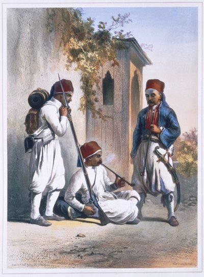 Nizamior, regular troops of the Turkish army at Kanka, Egypt by Mouilleron